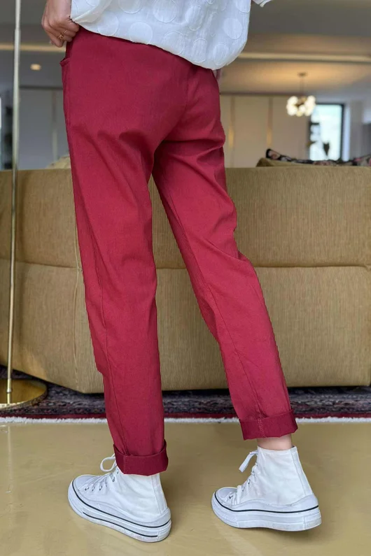 Made in Italy Luxury Smooth Magic Trouser Bordeaux